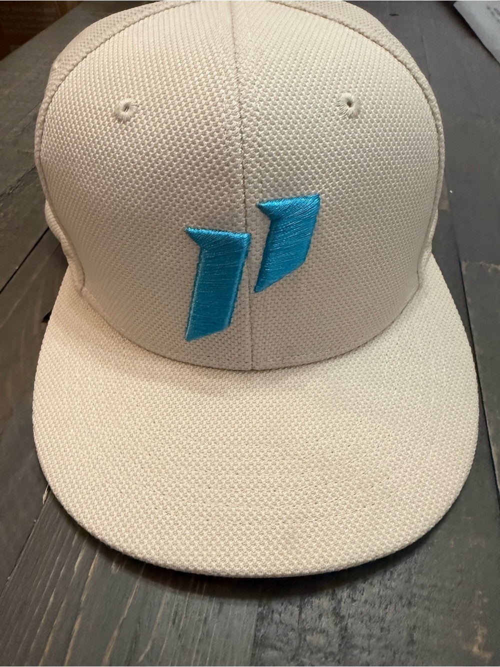 1st Phorm Men's Cream Snapback Hat with Teal Logo